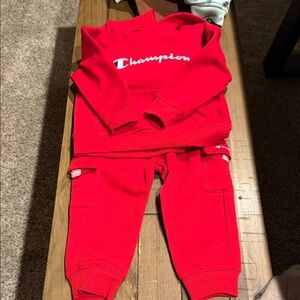Champion Red Hoodie Set — 18M